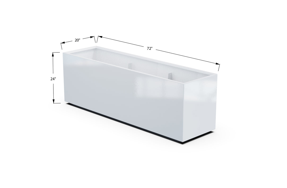 30% OFF Aluminum Rectangular Planter – 96" x 18" x 24"
