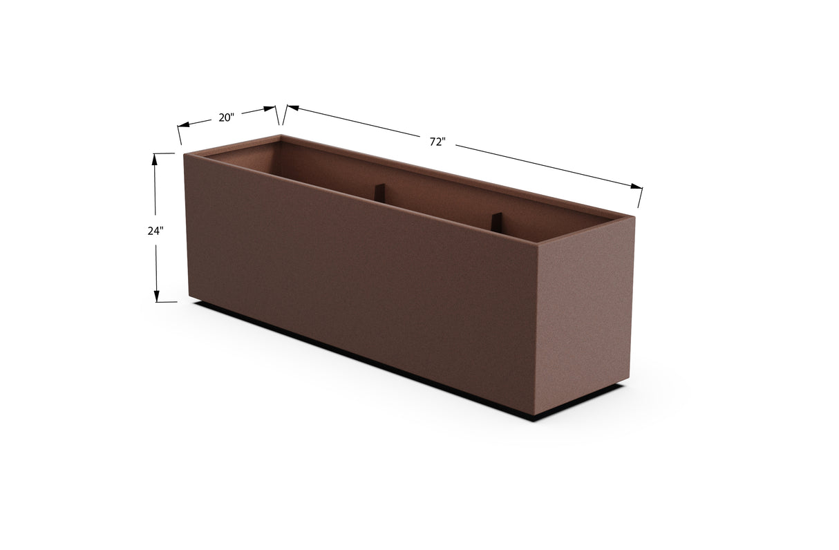30% OFF Aluminum Rectangular Planter – 96" x 18" x 24"