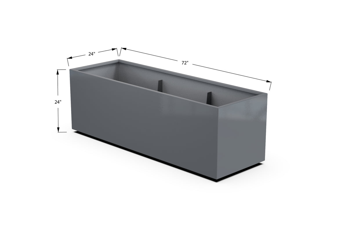 30% OFF Aluminum Rectangular Planter – 96" x 18" x 24"