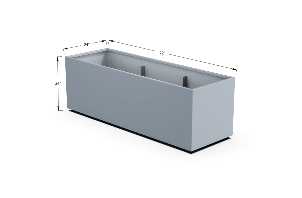 30% OFF Aluminum Rectangular Planter – 96" x 18" x 24"