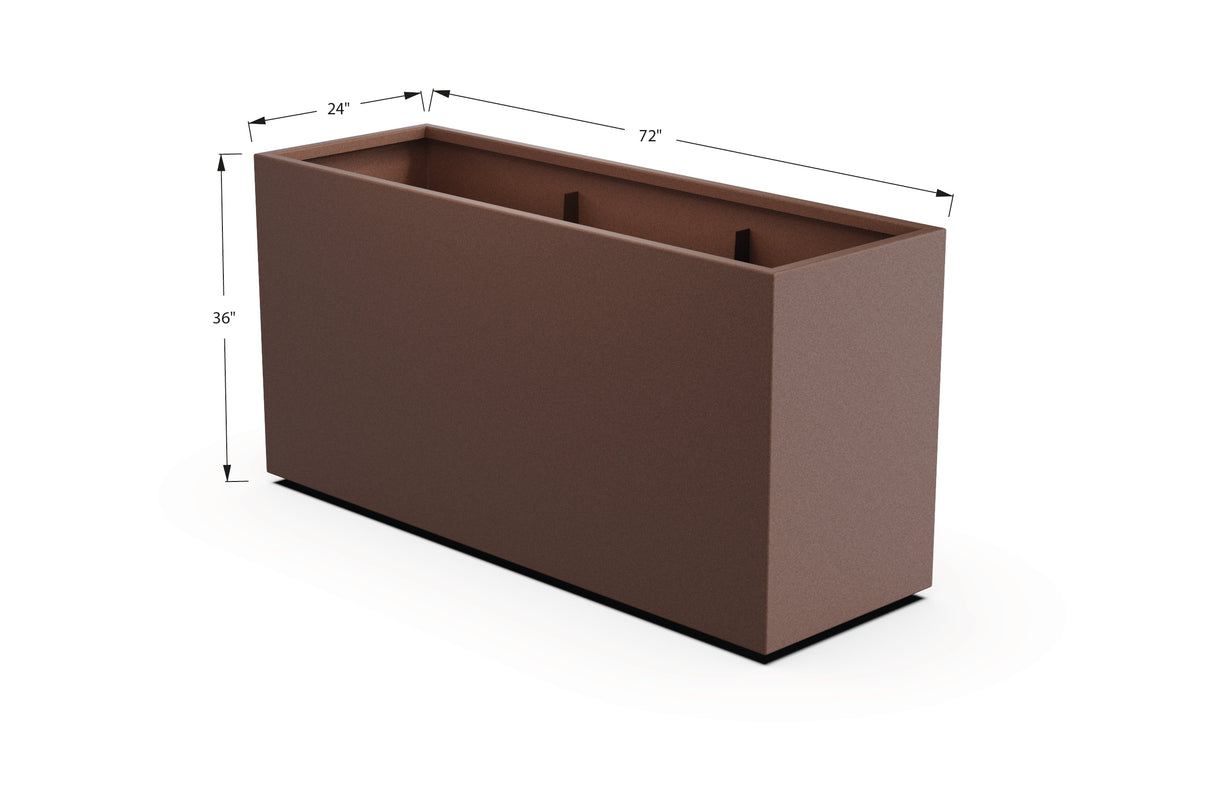 Aluminum Rectangular Planter – 36" H