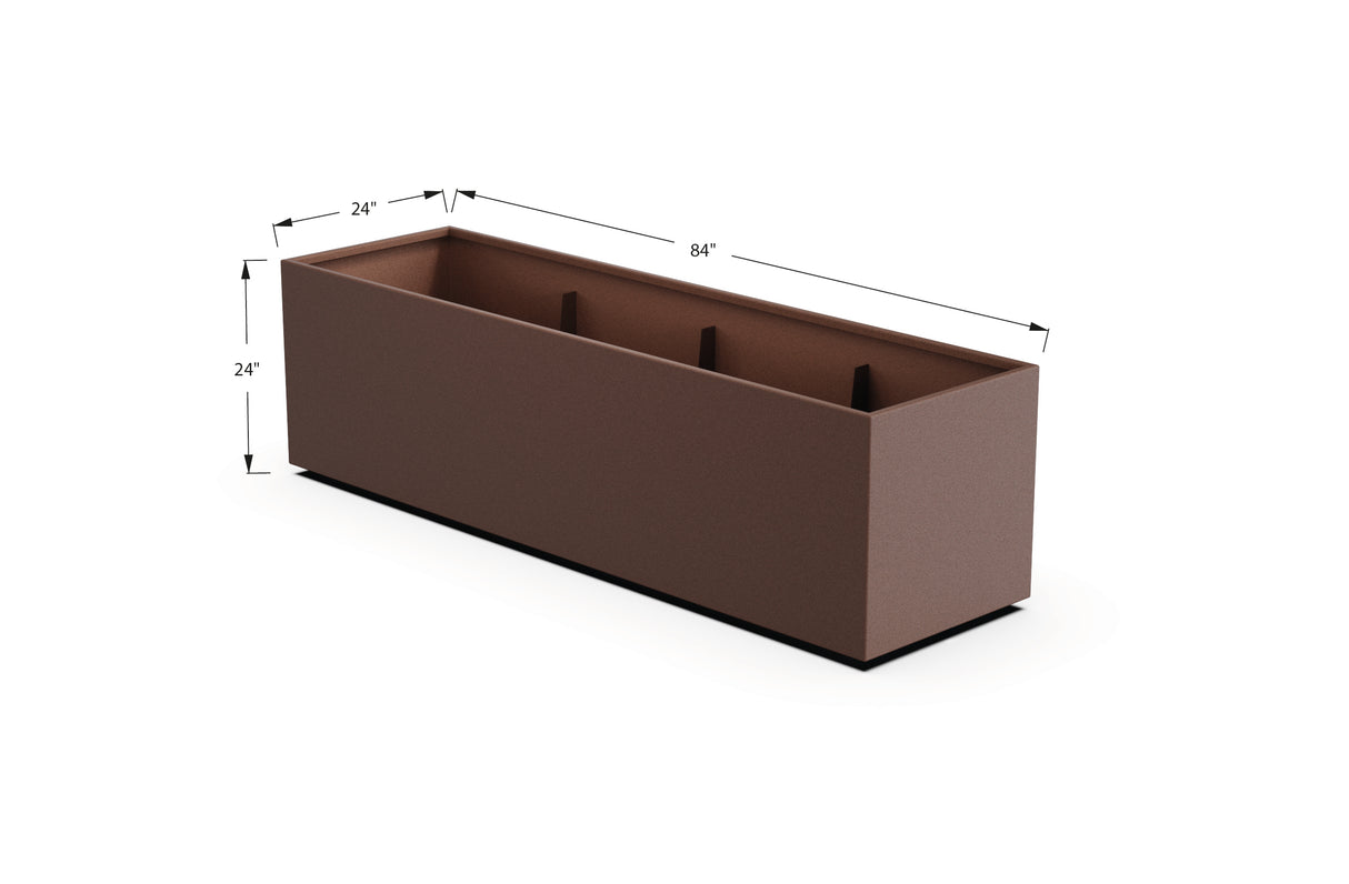 30% OFF Aluminum Rectangular Planter – 96" x 18" x 24"