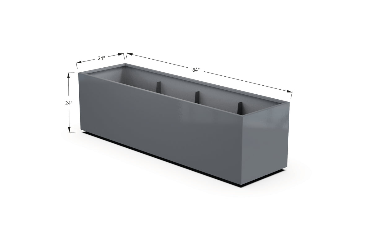 30% OFF Aluminum Rectangular Planter – 96" x 18" x 24"