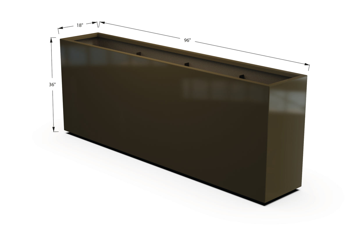 Aluminum Rectangular Planter – 36" H