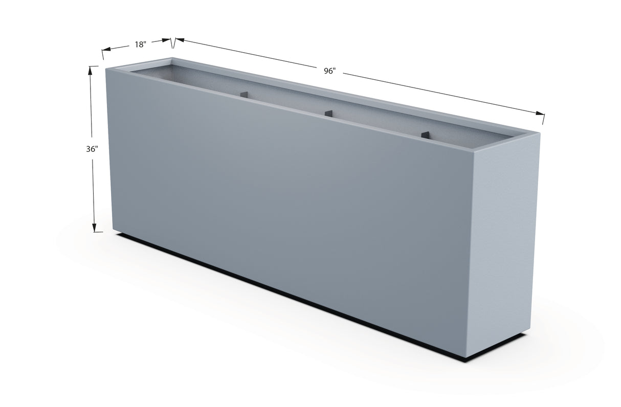 Aluminum Rectangular Planter – 36" H
