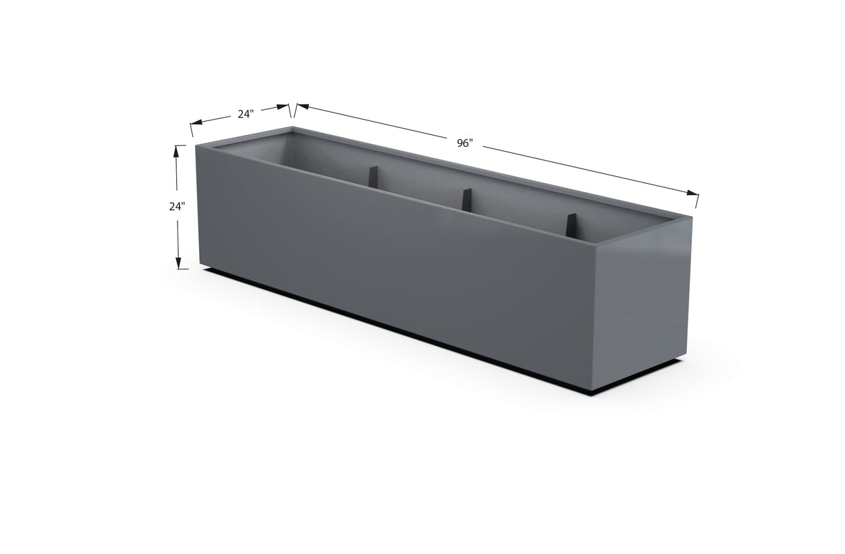30% OFF Aluminum Rectangular Planter – 96" x 18" x 24"