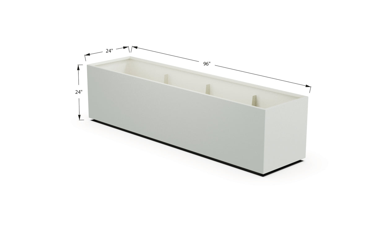 30% OFF Aluminum Rectangular Planter – 96" x 18" x 24"