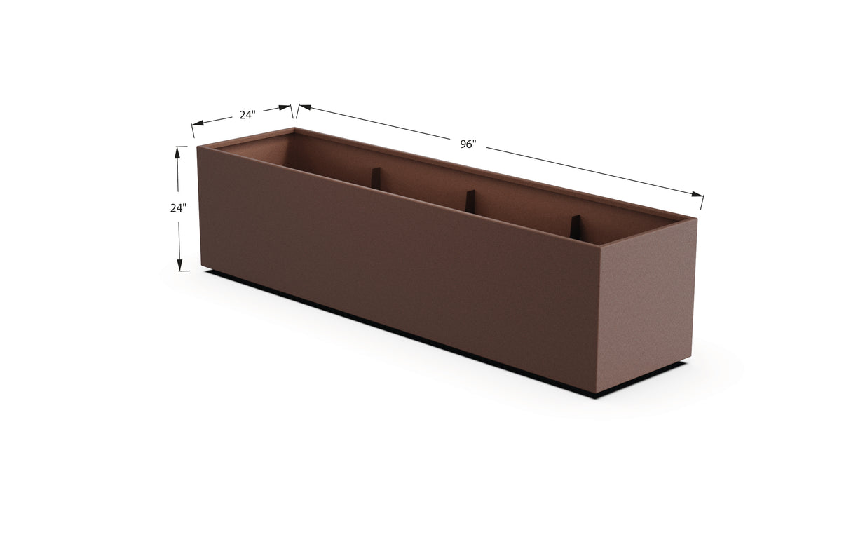 30% OFF Aluminum Rectangular Planter – 96" x 18" x 24"