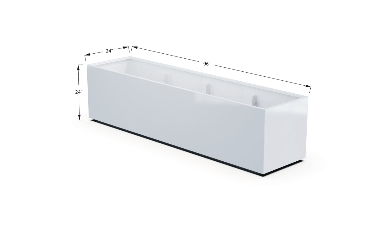 30% OFF Aluminum Rectangular Planter – 96" x 18" x 24"