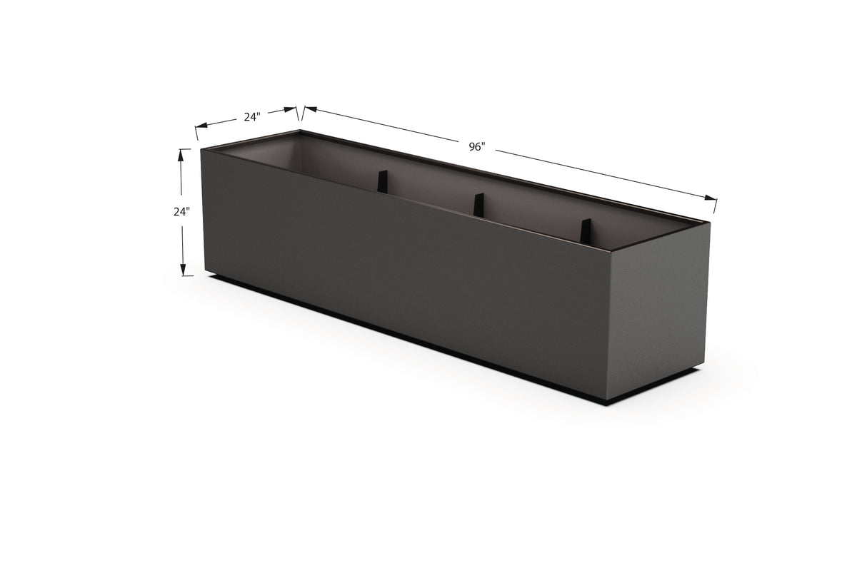 30% OFF Aluminum Rectangular Planter – 96" x 18" x 24"