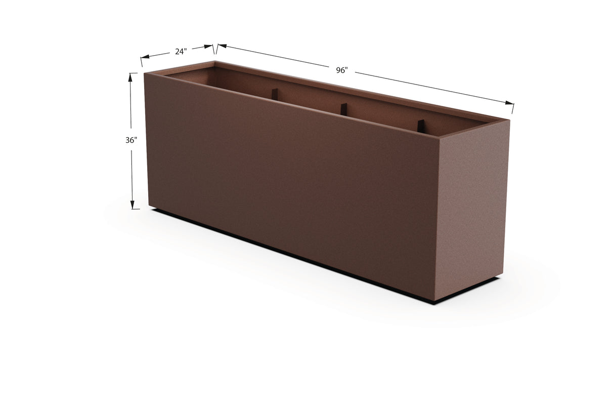 Aluminum Rectangular Planter – 36" H