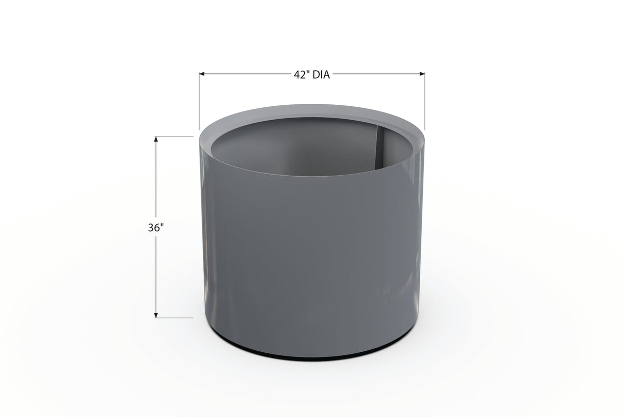 30% OFF Aluminum Round Planter – 48" DIA x 18" H
