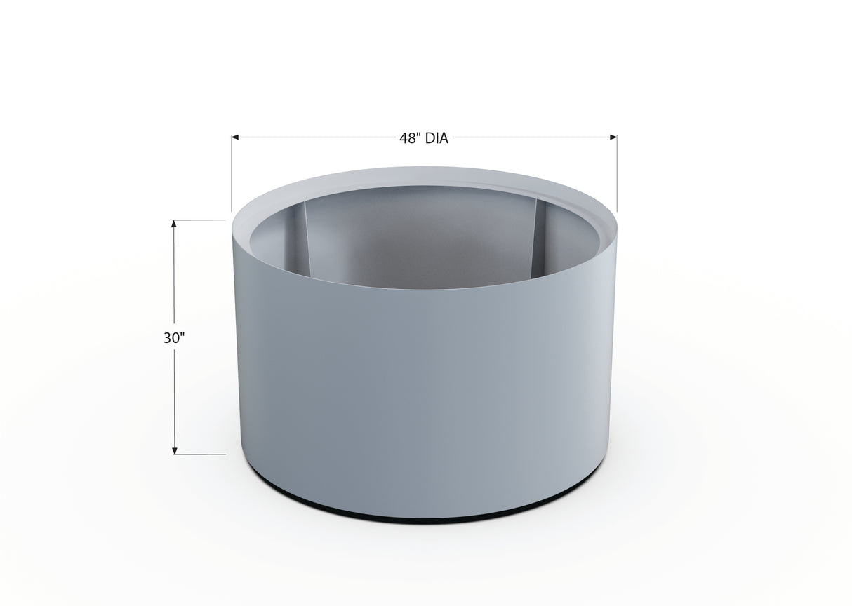 30% OFF Aluminum Round Planter – 48" DIA x 18" H