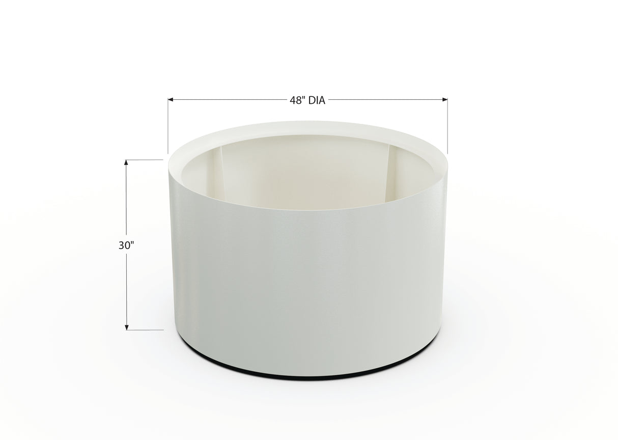 30% OFF Aluminum Round Planter – 48" DIA x 18" H