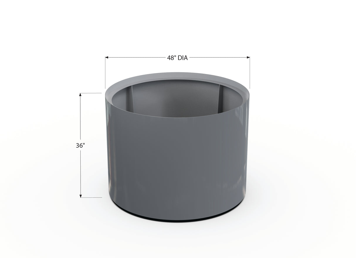 30% OFF Aluminum Round Planter – 48" DIA x 18" H