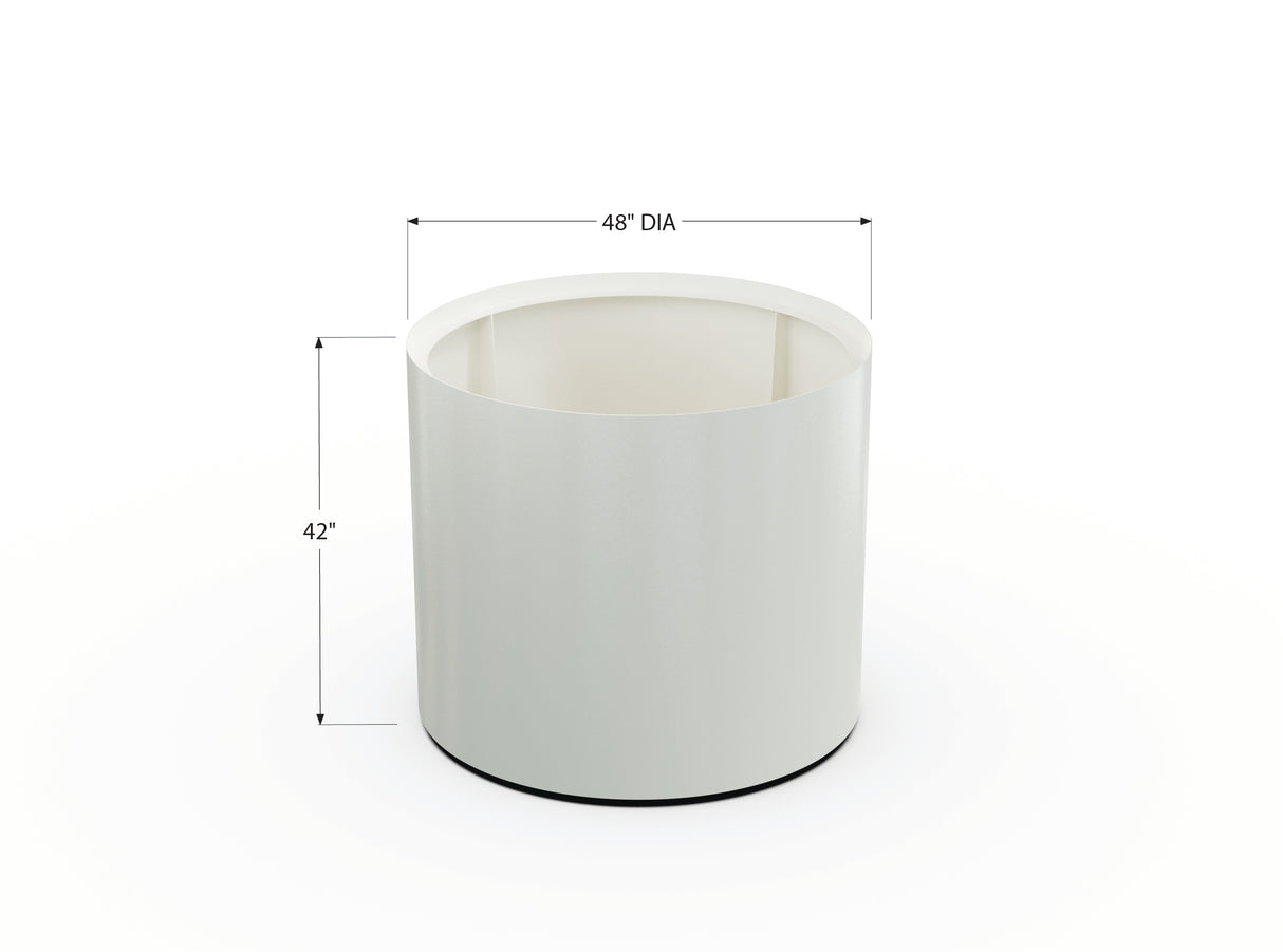 30% OFF Aluminum Round Planter – 48" DIA x 18" H