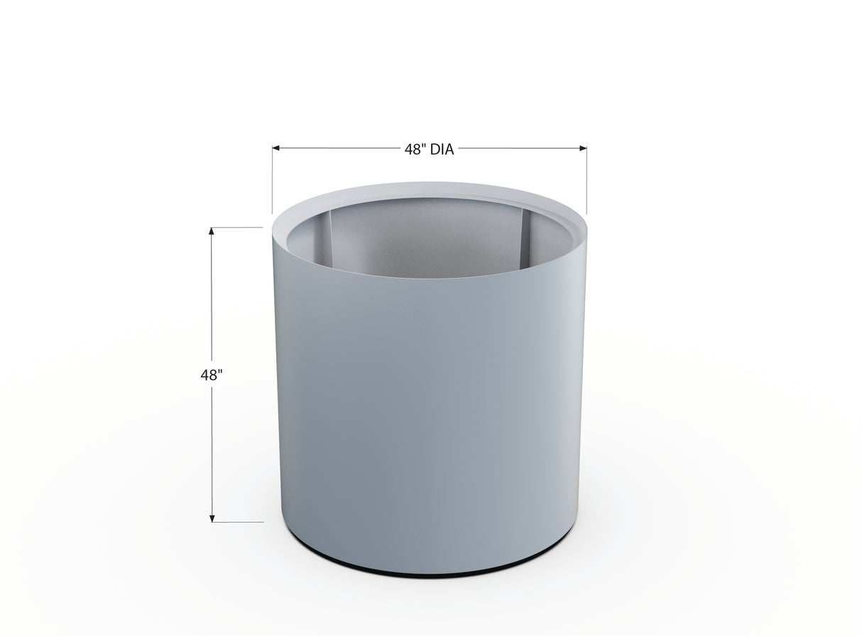 30% OFF Aluminum Round Planter – 48" DIA x 18" H