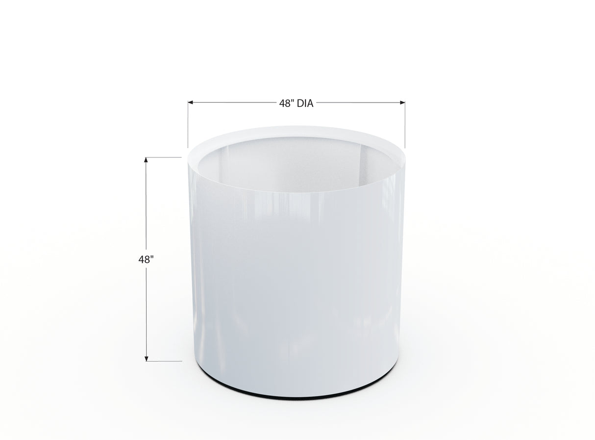 30% OFF Aluminum Round Planter – 48" DIA x 18" H