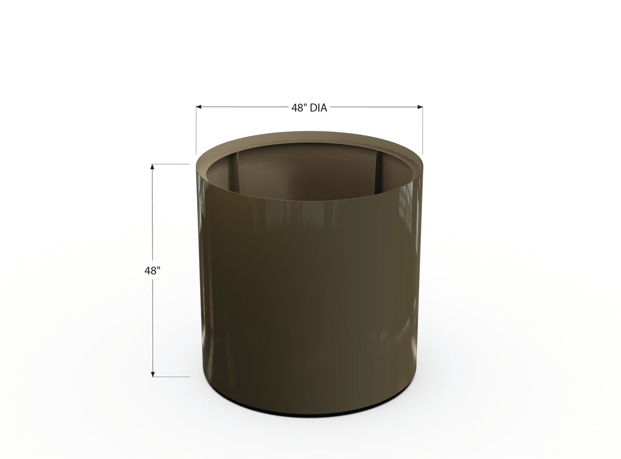 30% OFF Aluminum Round Planter – 48" DIA x 18" H