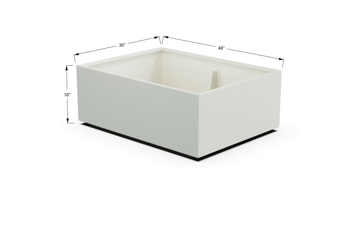 Aluminum Rectangular 36" Wide Planter – 12" to 18" H