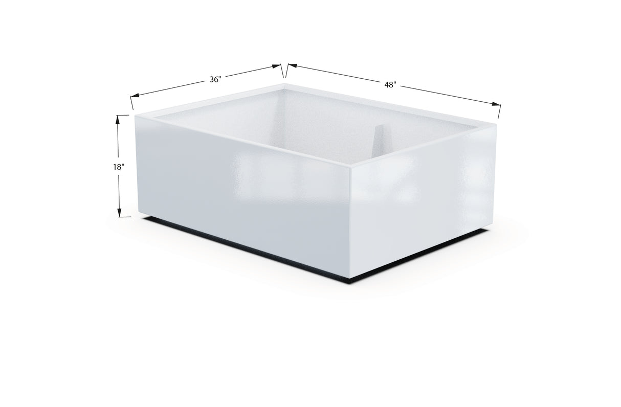 Aluminum Rectangular 36" Wide Planter – 12" to 18" H