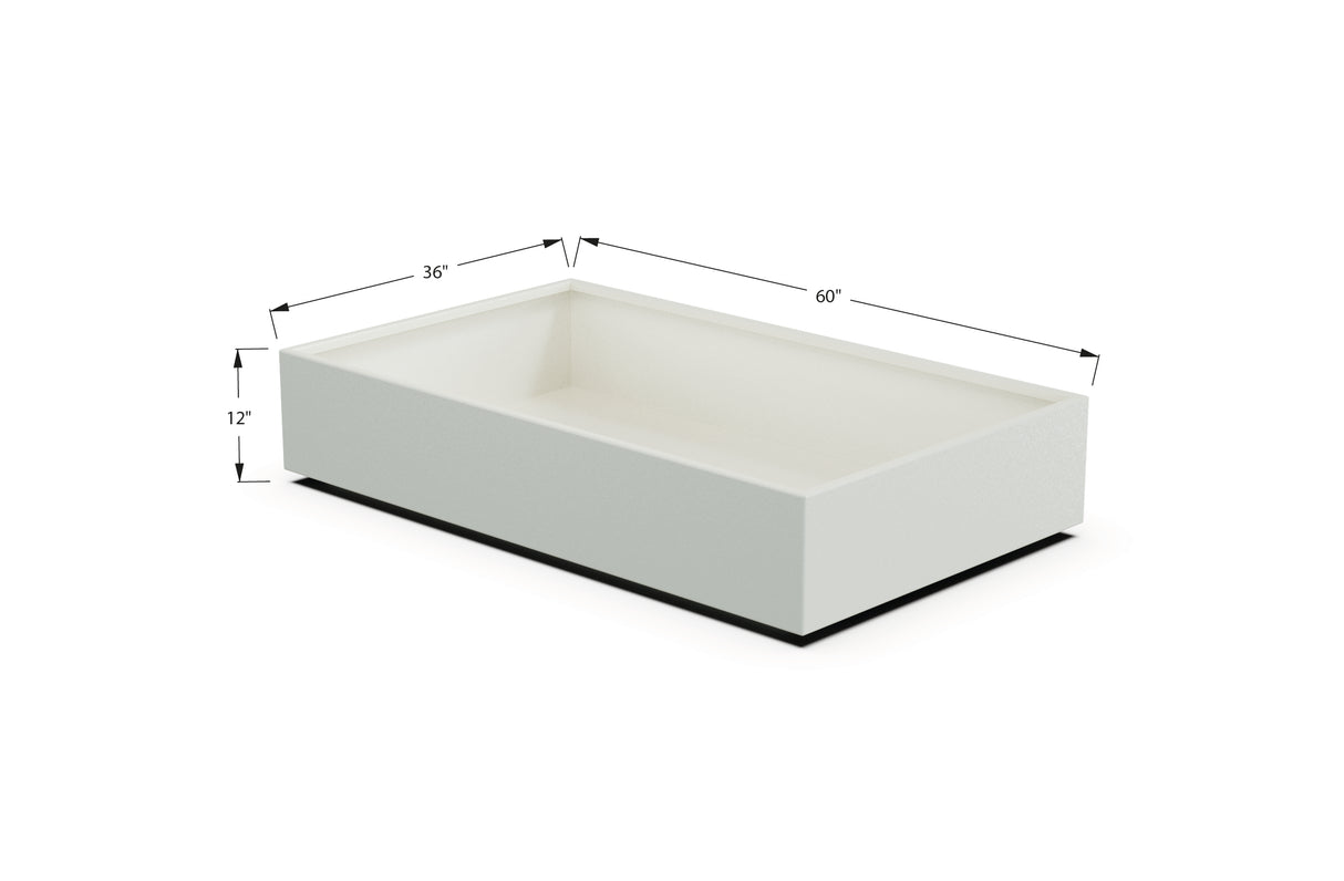 Aluminum Rectangular 36" Wide Planter – 12" to 18" H
