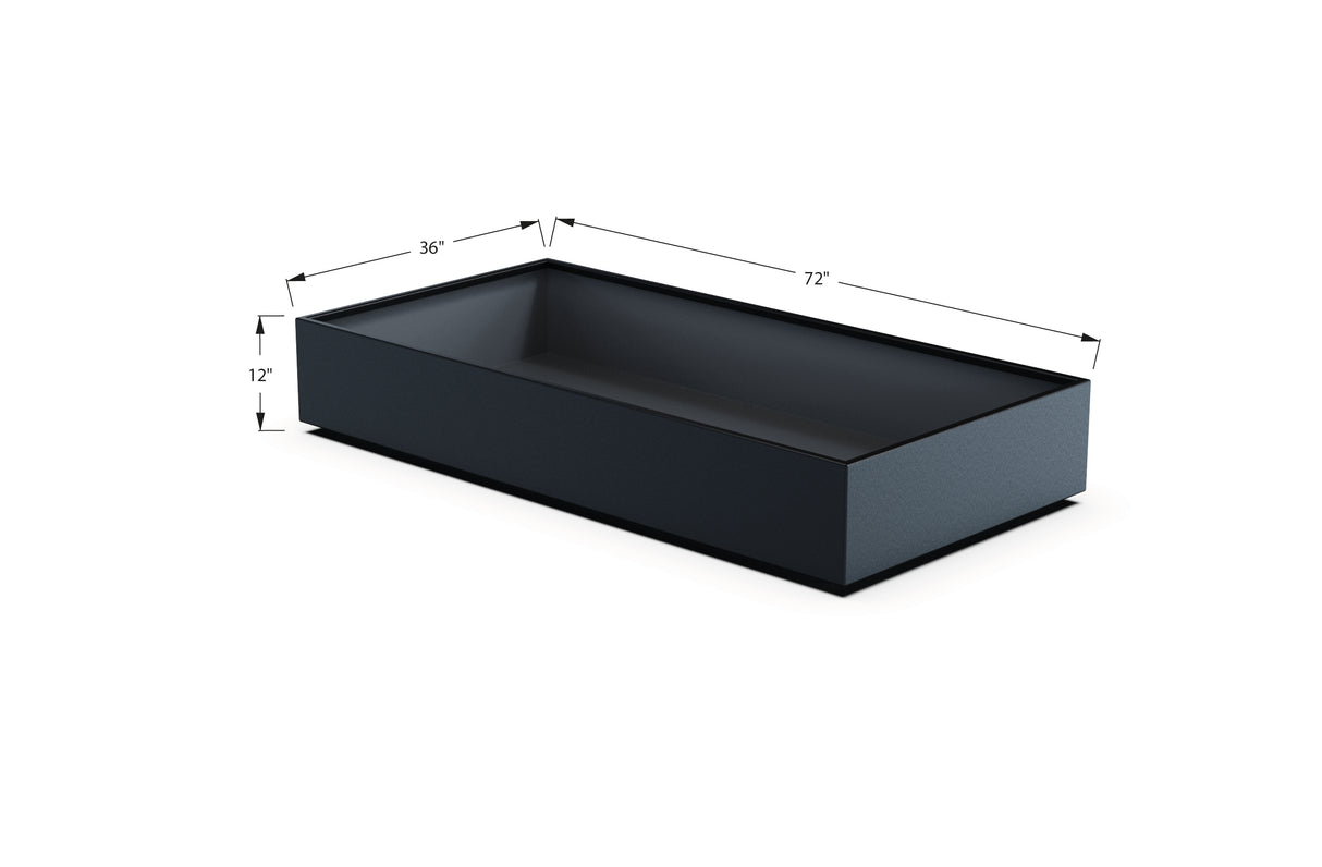 Aluminum Rectangular 36" Wide Planter – 12" to 18" H
