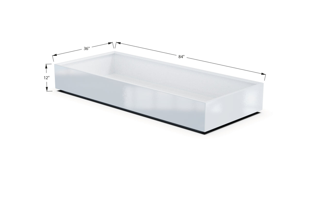 Aluminum Rectangular 36" Wide Planter – 12" to 18" H
