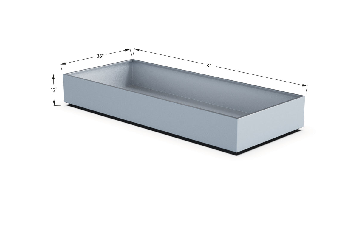 Aluminum Rectangular 36" Wide Planter – 12" to 18" H