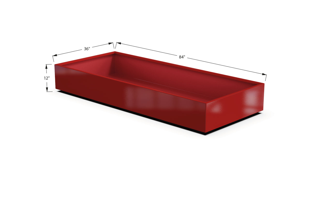 Aluminum Rectangular 36" Wide Planter – 12" to 18" H