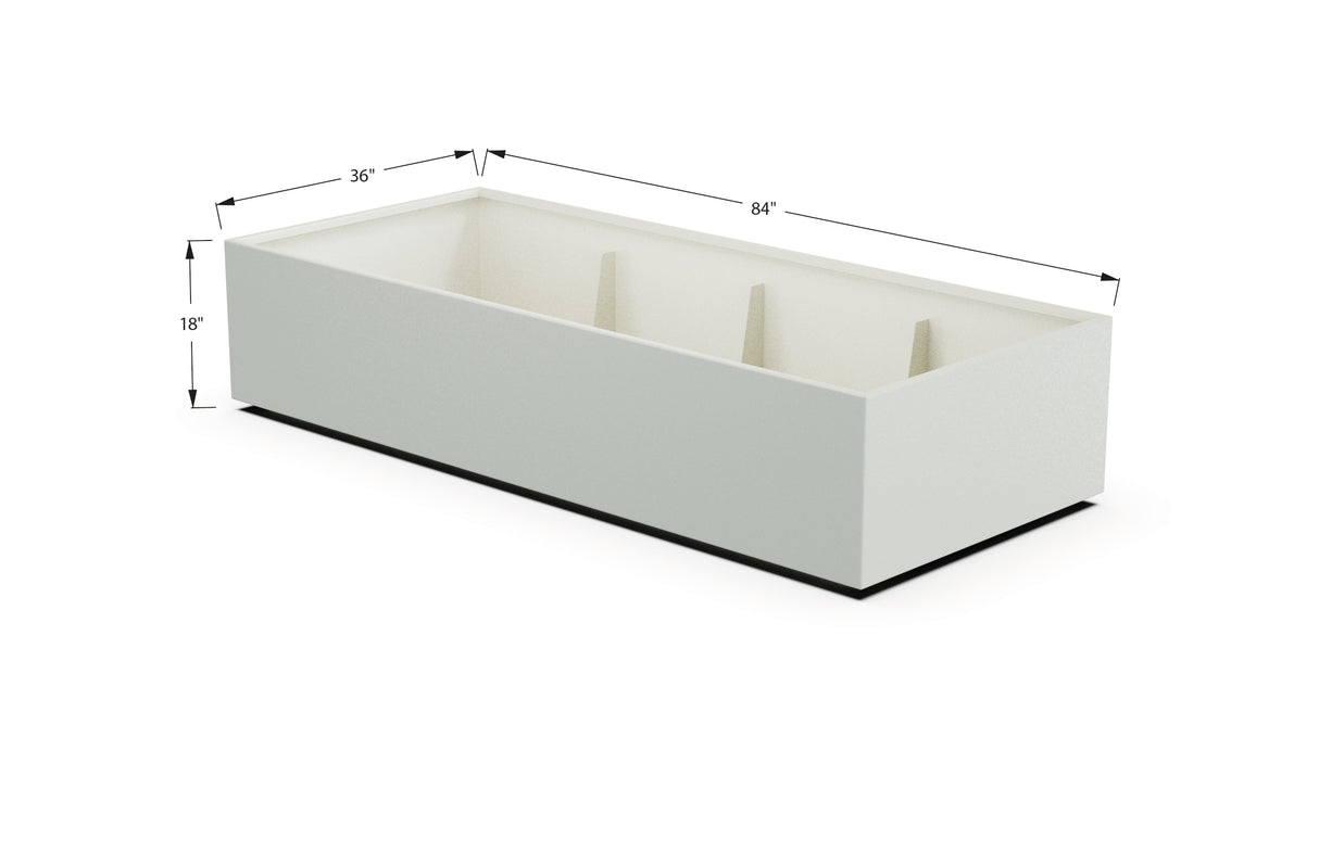 Aluminum Rectangular 36" Wide Planter – 12" to 18" H