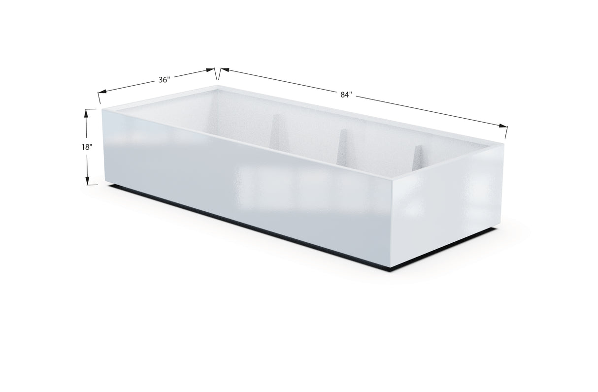Aluminum Rectangular 36" Wide Planter – 12" to 18" H