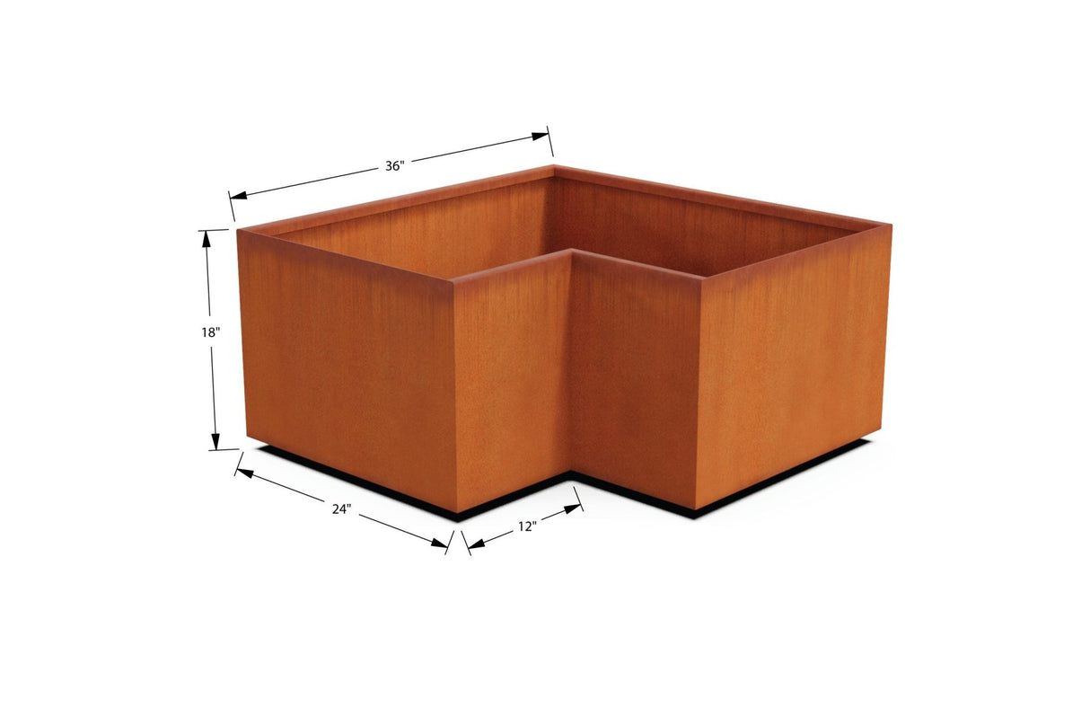 Corten Steel Corner Planter - Plantercraft