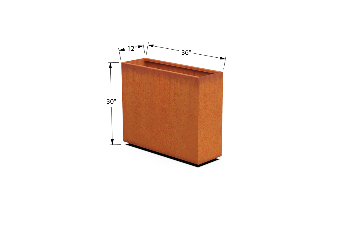 30% OFF Corten Steel Rectangular Planter – 36" x 12" x 30"