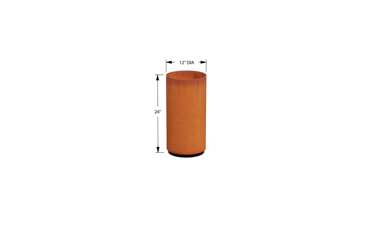 Corten Steel Round Planter – 12" to 20" DIA