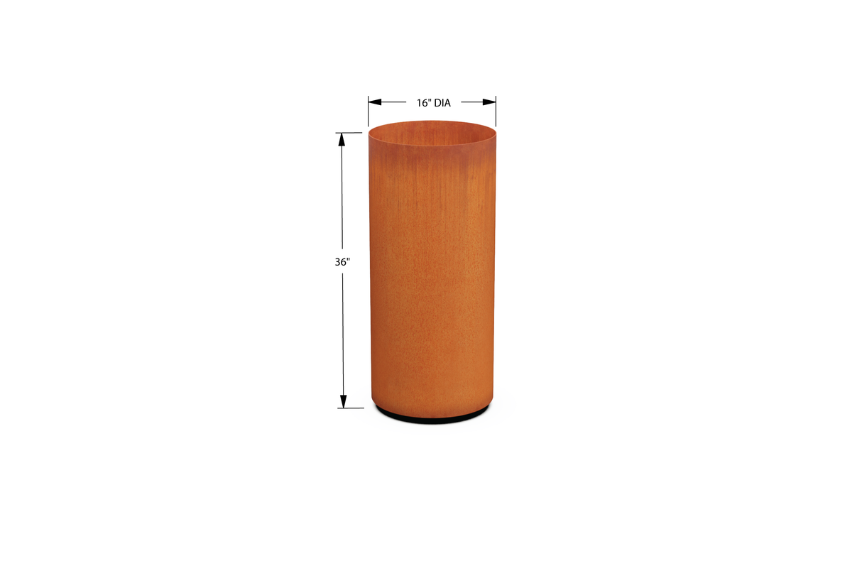 Corten Steel Round Planter – 12" to 20" DIA