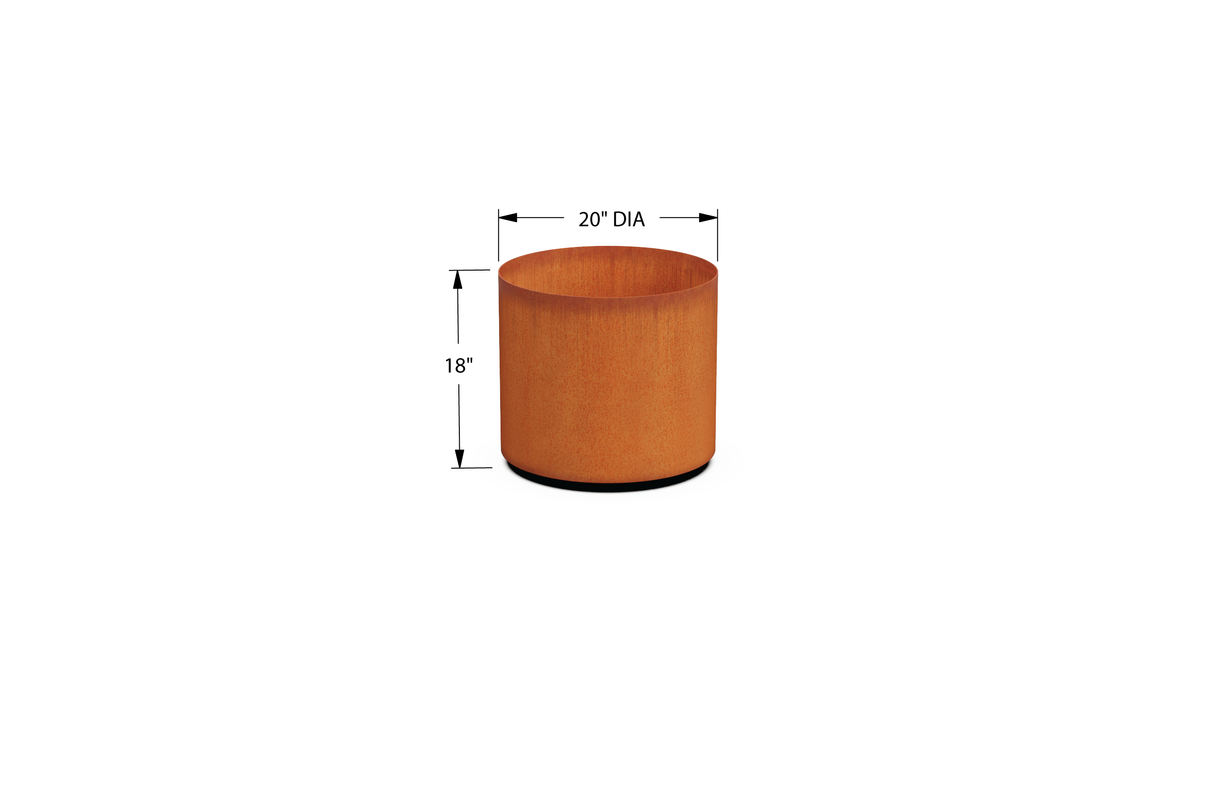Corten Steel Round Planter – 12" to 20" DIA