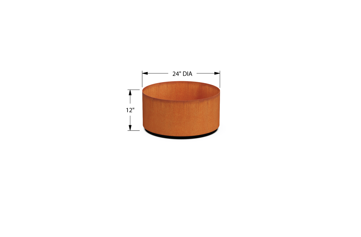Corten Steel Round Planter – 24" to 36" DIA
