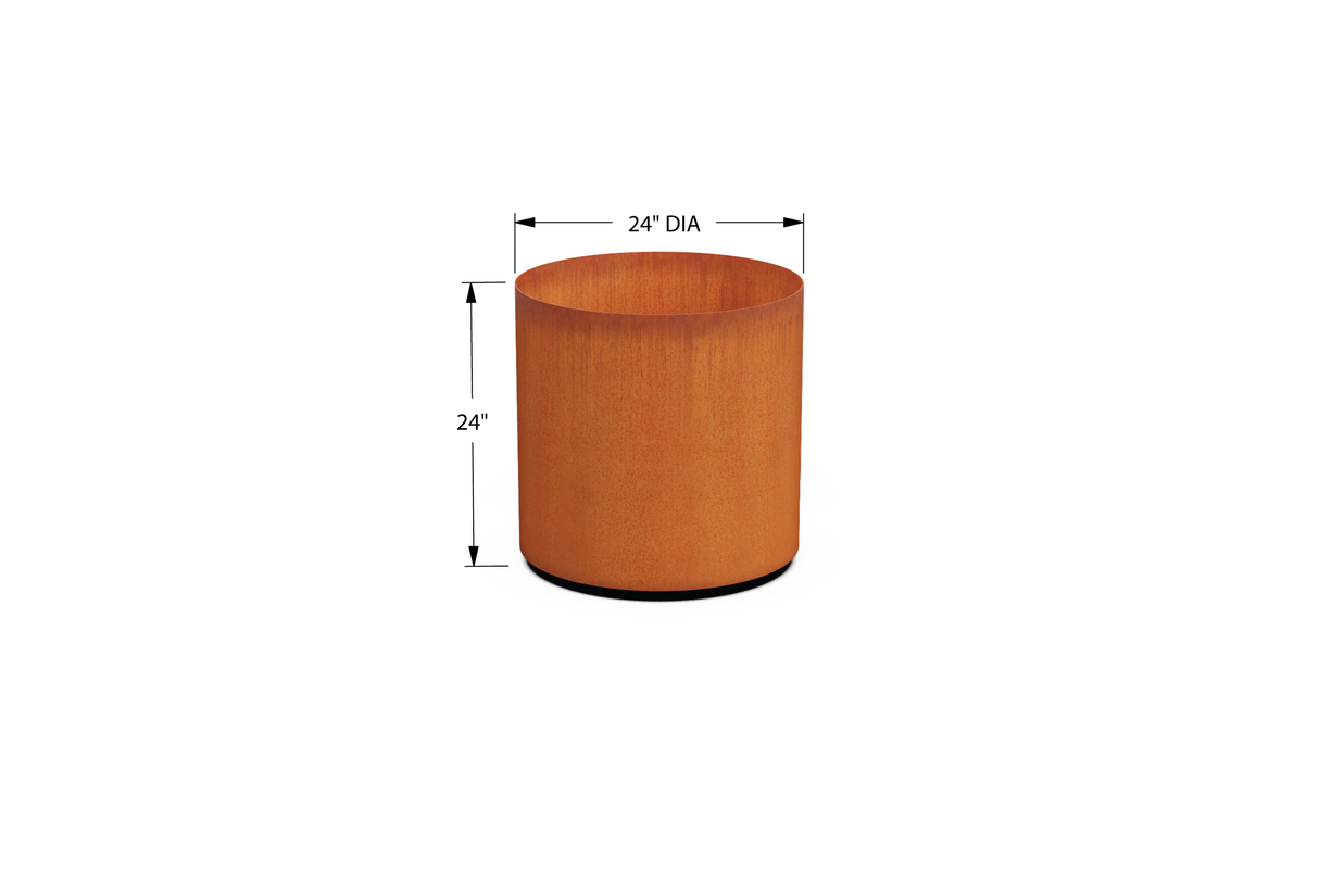 Corten Steel Round Planter – 24" to 36" DIA
