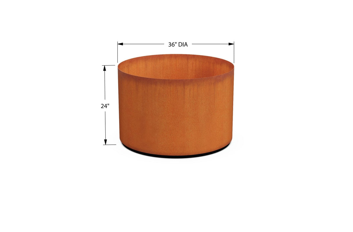 Corten Steel Round Planter - Plantercraft