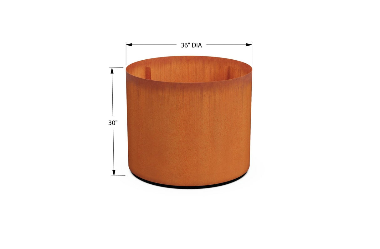 Corten Steel Round Planter - Plantercraft