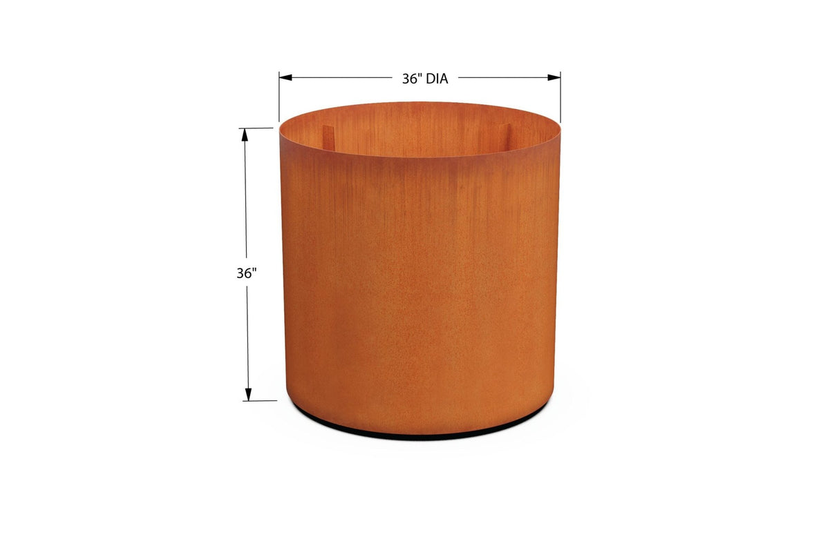 Corten Steel Round Planter - Plantercraft