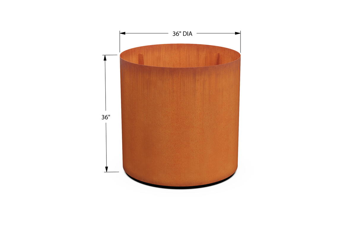 Corten Steel Round Planter – 24" to 36" DIA