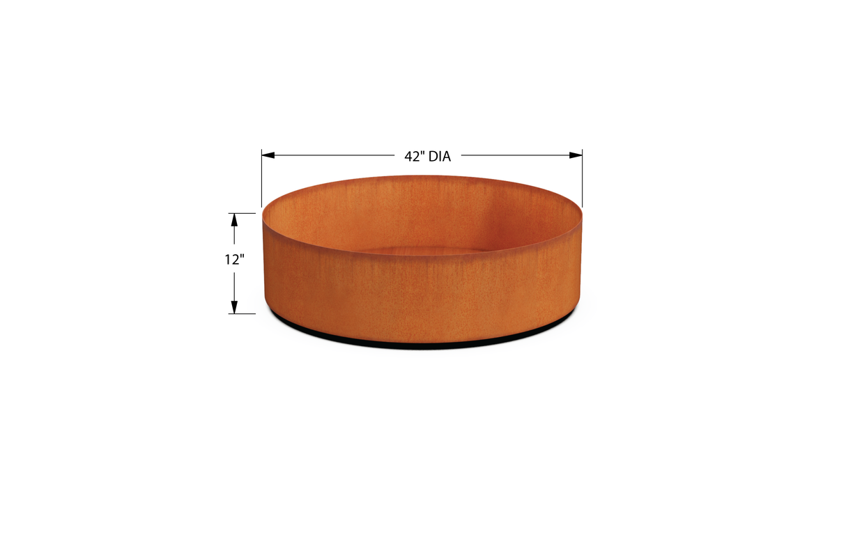 Corten Steel Round Planter – 42" to 48" DIA