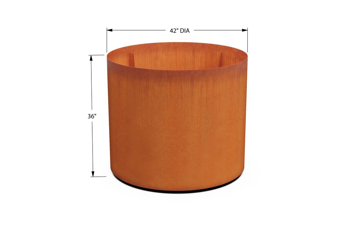 Corten Steel Round Planter – 42" to 48" DIA