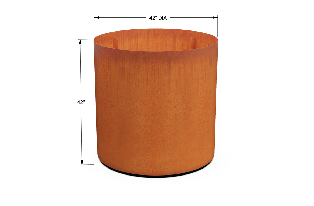 Corten Steel Round Planter – 42" to 48" DIA