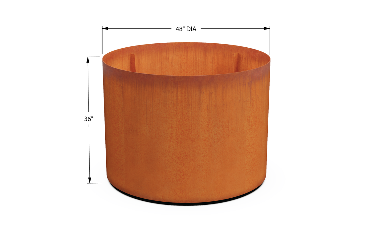 Corten Steel Round Planter – 42" to 48" DIA