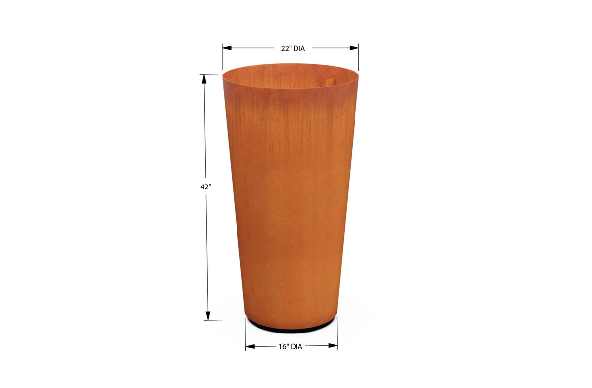 Corten Steel Round Tapered Planter - Plantercraft