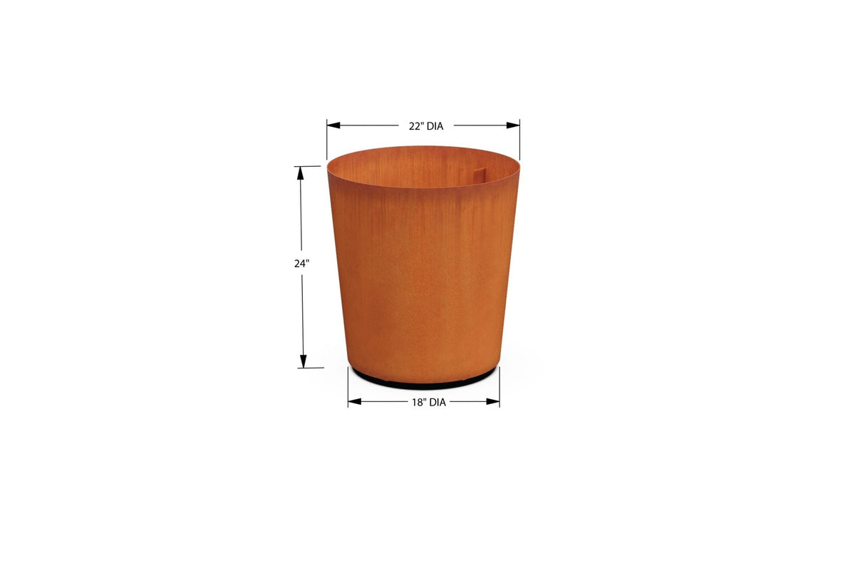 Corten Steel Round Tapered Planter - Plantercraft