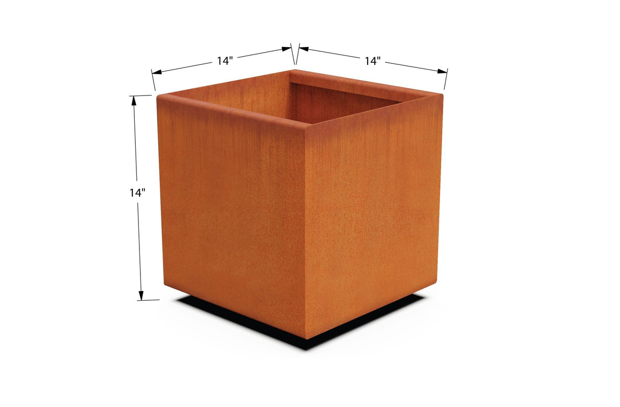 Corten Steel Square & Cube Planter - Plantercraft